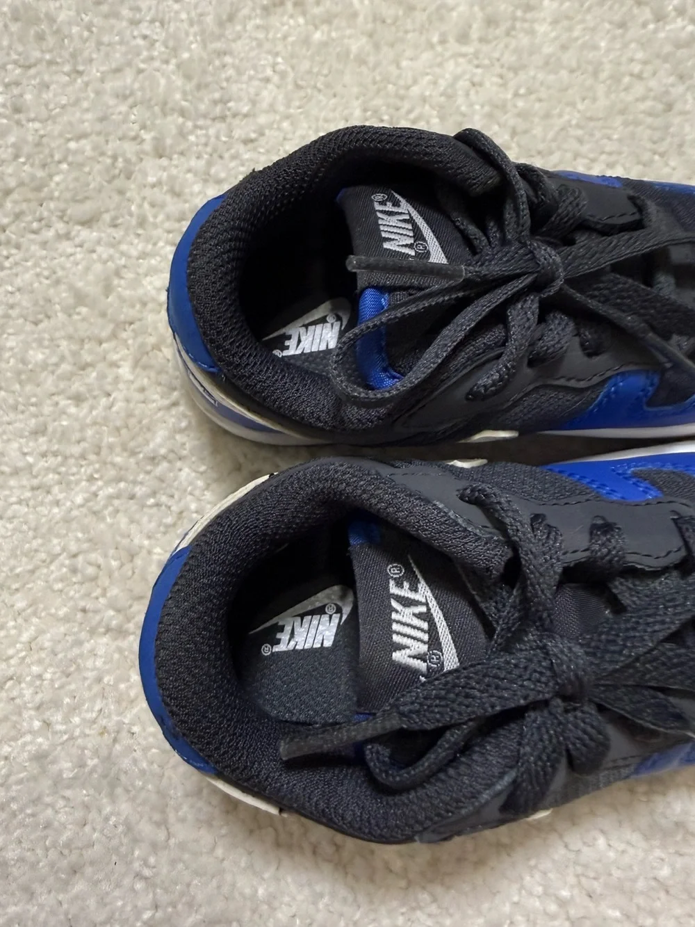 Nike Dunk Low Top Sneakers Baby Toddler Kids Blue Black & White Size 6C